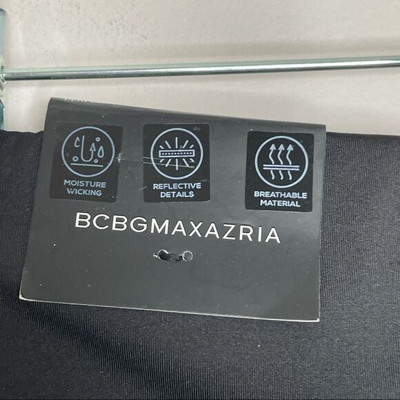 BCBGMaxAriza Black‎ Rainbow-Accent Active Workout Gym Running Leggings NEW NWT - Picture 5 of 8